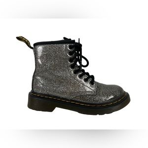 Dr. Martens Kids 12 Boots 1460 Silvery Glitter Lace Up Boots Outdoors Casual